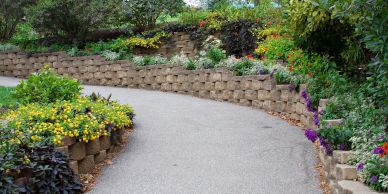 Retaining wall and paved pathway project